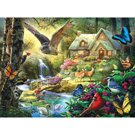 Forest Cottage 300 Large Piece Jigsaw Puzzle