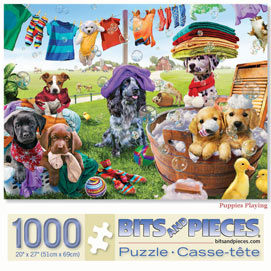 Puppies Playing 1000 Piece Jigsaw Puzzle