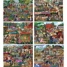 Set of 6: Joseph Burgess 300 Large Piece Jigsaw Puzzles