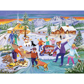 Family Skating Time 300 Large Piece Jigsaw Puzzle