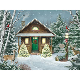 Christmas Cabin 1000 Piece Jigsaw Puzzle