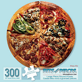 Pizza Pie 300 Large Piece Round Collage Puzzle