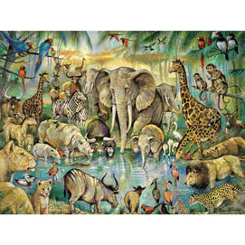 African Watering Hole 300 Large Piece Jigsaw Puzzle