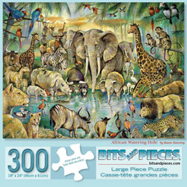 African Watering Hole 300 Large Piece Jigsaw Puzzle