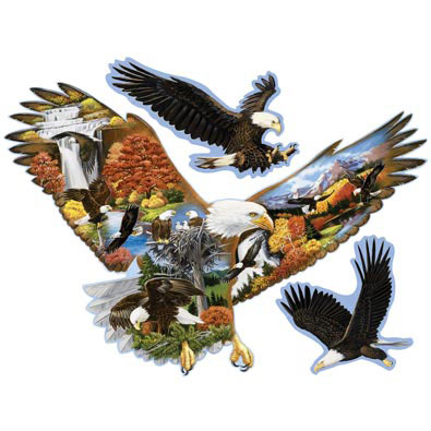 Eagles American Bald Eagle Round Jigsaw Puzzle 350 Pieces 14"X14" Piece 