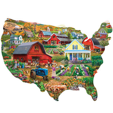 Farm Country USA 750 Piece Shaped Puzzle | Bits and Pieces