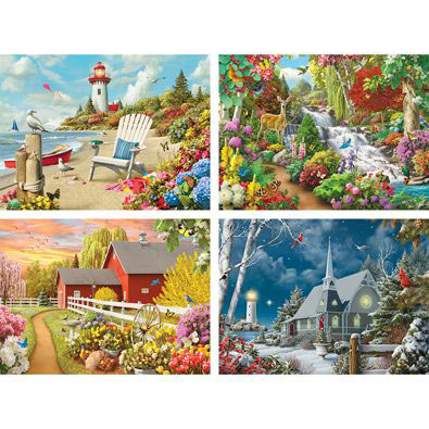 Set of 6: Alan Giana 300 Large Piece Jigsaw Puzzles | Bits and Pieces