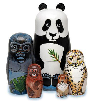 Endangered Species Animal Nesting Doll Set | Bits and Pieces Endangered Species Animal Nesting Doll Set | Bits and Pieces