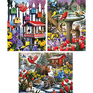 Set of 3 Pre-Boxed: Larry Jones 300 Large Piece Jigsaw Puzzles | Bits and  Pieces