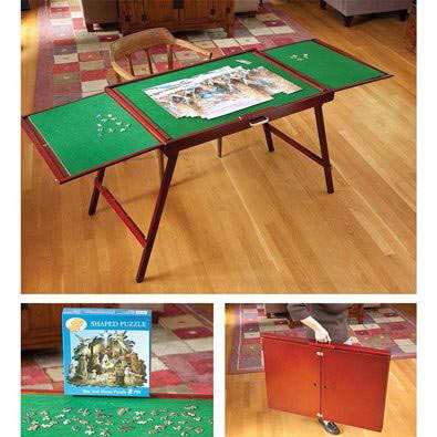 Bits and Pieces - 1500 Piece Puzzle Board with Drawers - Jumbo Wooden  Puzzle Plateau – Portable Puzzle Table 26x 34 - Tabletop Deluxe Jigsaw  Puzzle