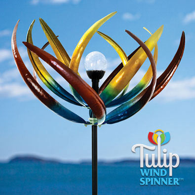 Bits and Pieces Saturn Wind Spinner Solar Powered Unique Lawn and Garden Ornament