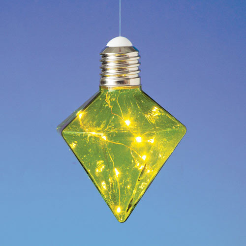 Hanging LED Diamond Light Bulb - Green
