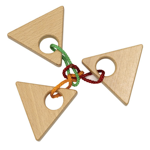 Power of Three Wooden String Puzzle
