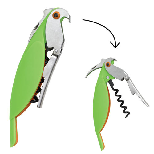 Parrot Corkscrew & Bottle Opener