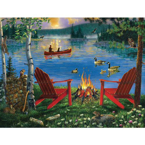 Adirondack Chairs And Fire 550 Piece Jigsaw Puzzle