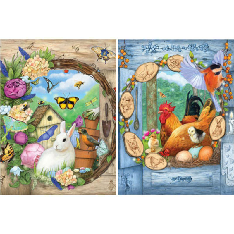 Set of 2: Art And A Little Magic 300 Large Piece Jigsaw Puzzles