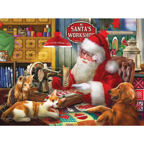 Santa's Quilting Workshop 1000 Piece Jigsaw Puzzle