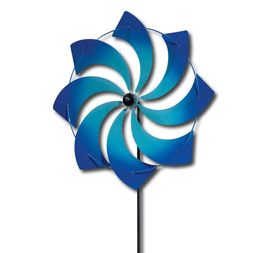 Blue Pinwheel Stake Windspinner