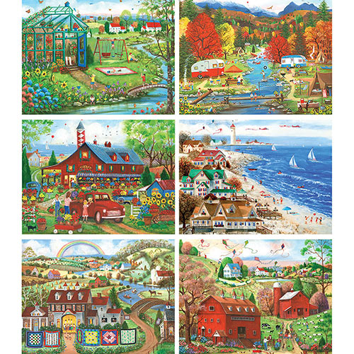 Set of 6: Mary Ann Vessey 300 Large Piece Jigsaw Puzzles