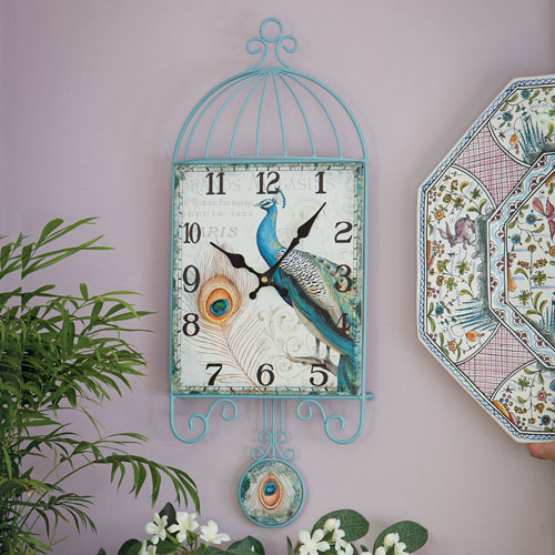 Peacock Pendulum Wall Clock