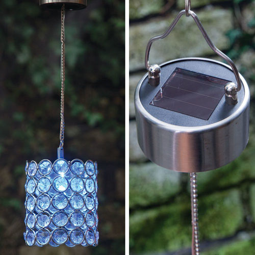 Solar LED Jewel Hanging Cylinder