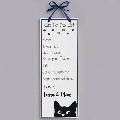 Personalized Cat To Do List Plaque
