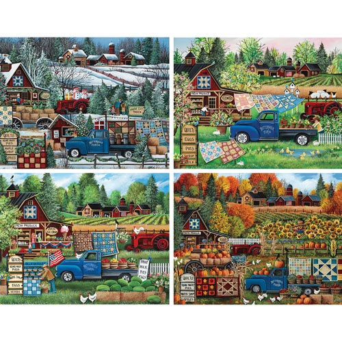 Set of 4: Debbi Wetzel 1000 Piece Jigsaw Puzzles