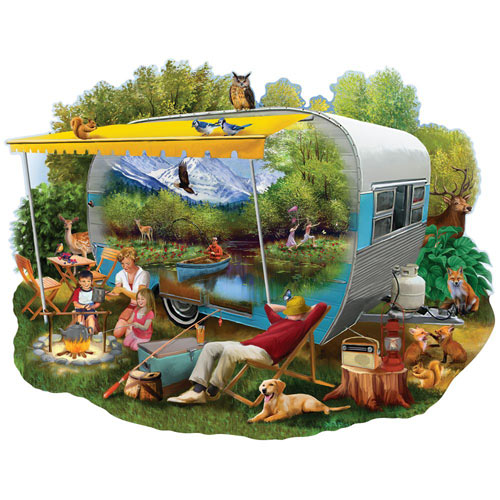 Camping Trip 750 Piece Shaped Jigsaw Puzzle