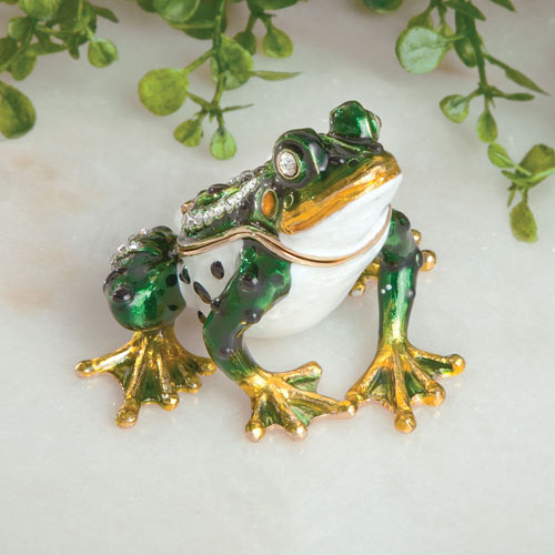 Jeweled Frog Trinket Box