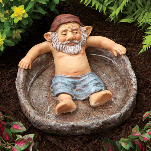 Relaxing Gnome Pool Garden Sculpture