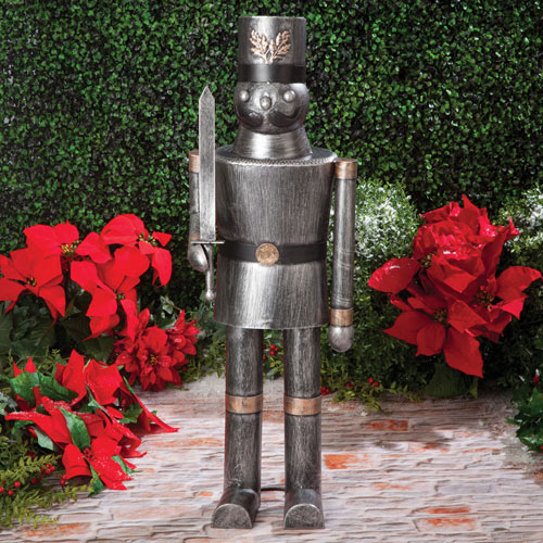 Holiday Soldier Metal Statue