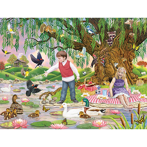 Picnic Under The Old Willow 1000 Piece Jigsaw Puzzle
