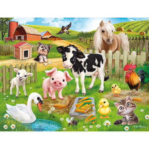 Farm Animal Club 100 Large Piece Jigsaw Puzzle