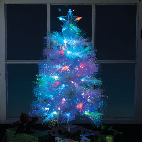 White Fiber Optic Christmas Tree