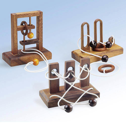 Set of 3: Torture Times Three Wooden Puzzles