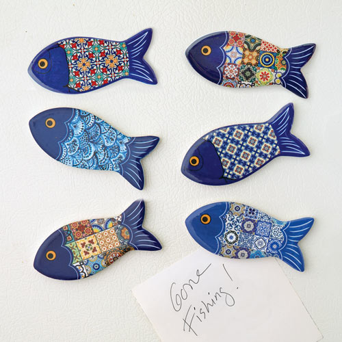 Set of 6 : Designer Fish Magnets