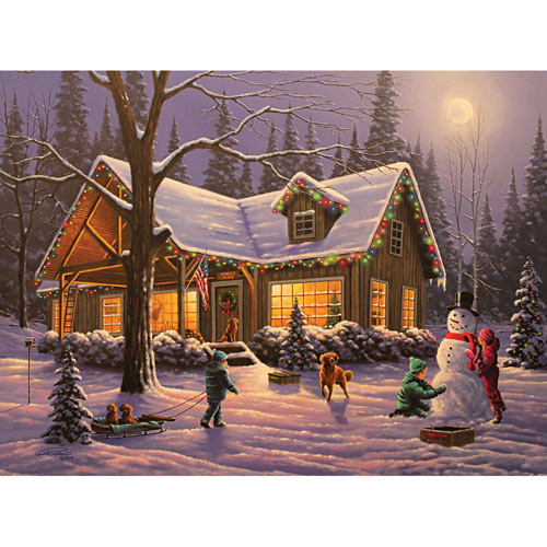 Family Traditions 500 Piece Glow-in-the-Dark Jigsaw Puzzle