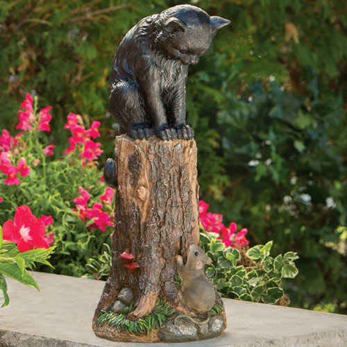 Cat & Mouse Animal Garden Sculpture