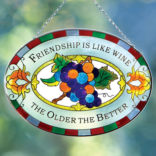 Wine and Friendship Suncatcher