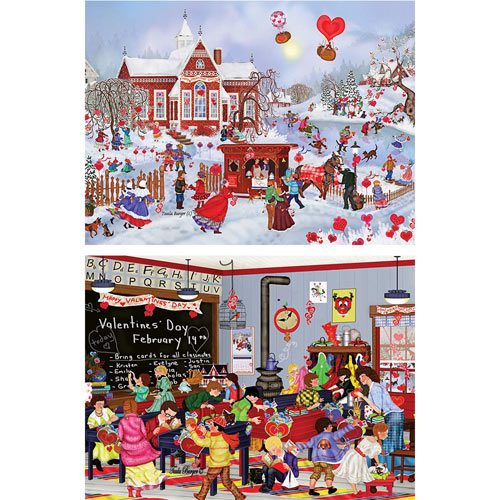 Set of 2 My Sweet Valentine 1000 Piece Jigsaw Puzzles Bits and Pieces