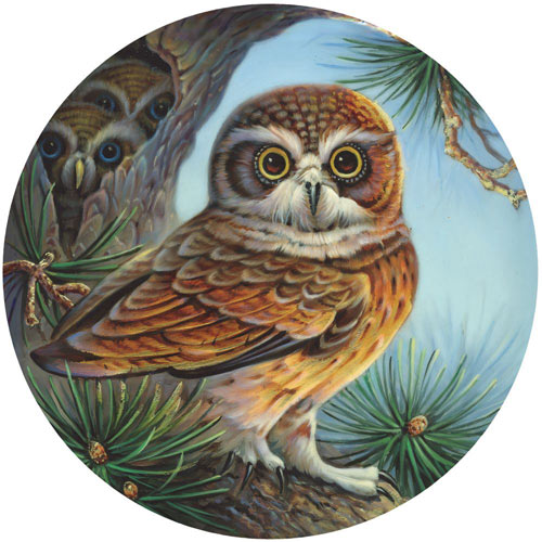 Owl and Chicks 500 Piece Round Jigsaw Puzzle