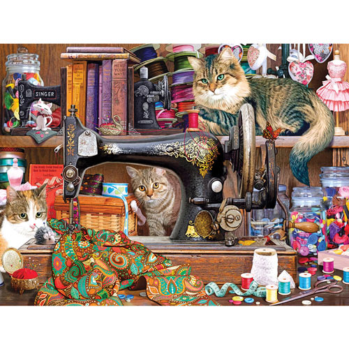 Sewing Room Cats 1000 Piece Jigsaw Puzzle