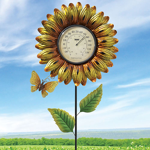 Blooming Flower Garden Thermometer