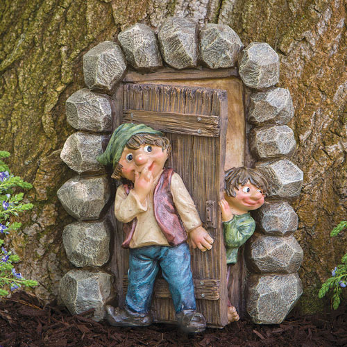 Elf Hide And Seek Garden Sculpture