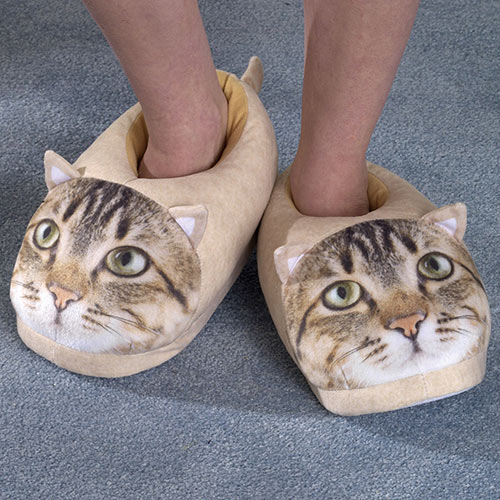 Tabby Cat Comfy Slippers