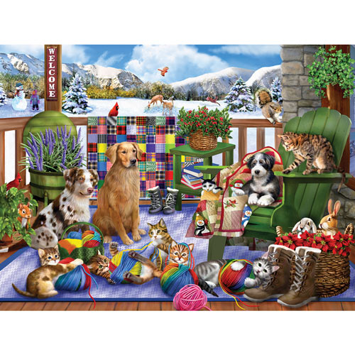 Porch Pets Fun 500 Piece Jigsaw Puzzle