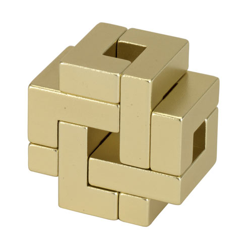 Golden Foursquare Metal Puzzle