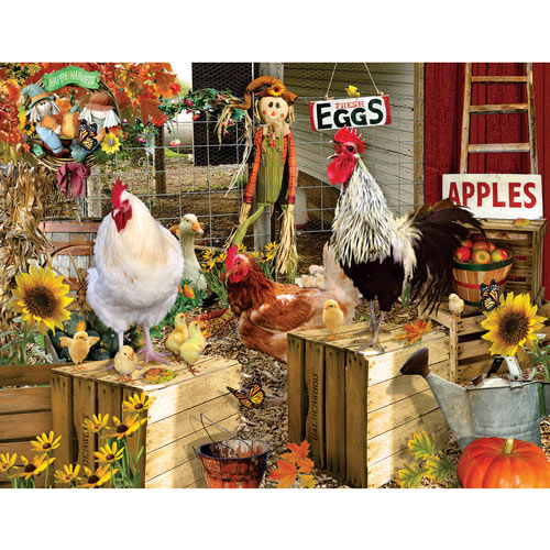 Chickens on the Farm 1000 Piece Jigsaw Puzzle