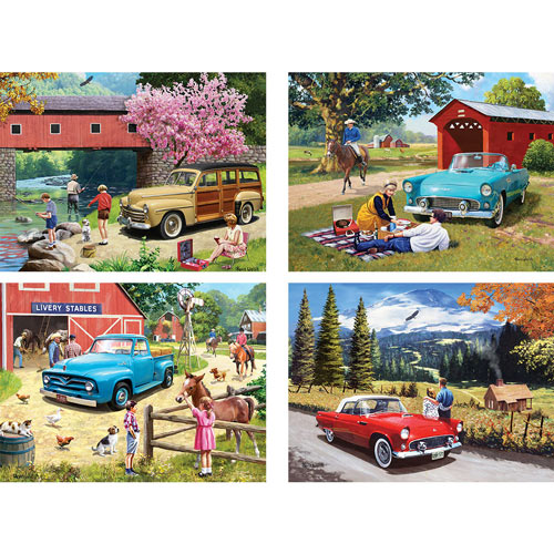 Set of 4: Kevin Walsh 300 Large Piece Jigsaw Puzzles