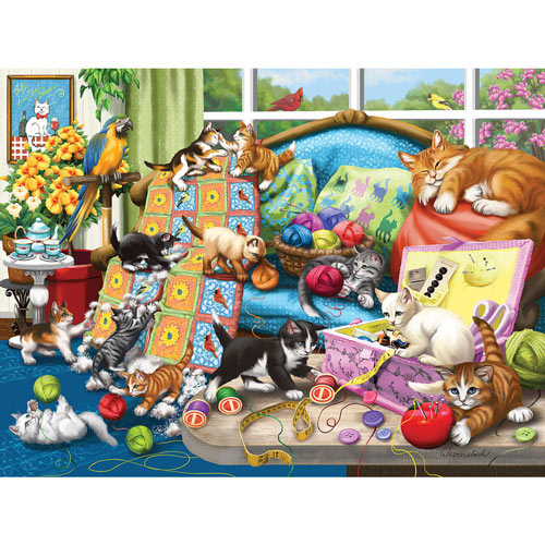 Sewing Room Mischief 300 Large Piece Jigsaw Puzzle